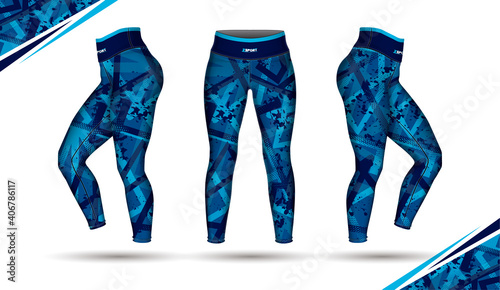 leggings pants training fashion illustration vector with mold