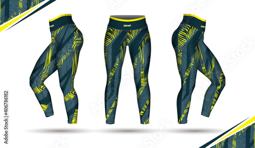 leggings pants training fashion illustration vector with mold