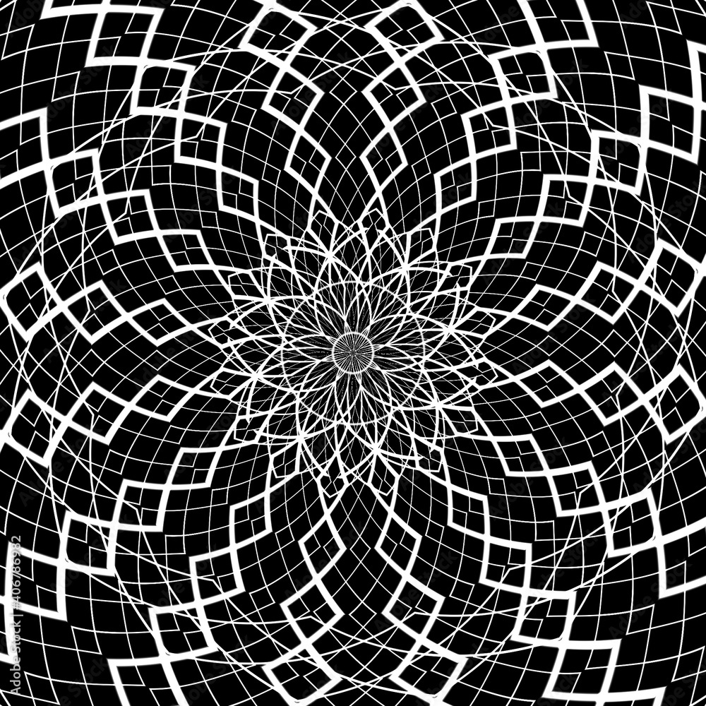 Fototapeta premium 抽象 曼荼羅 模様 レース
