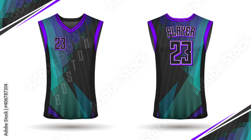Basketball shirt design, front and back
