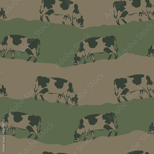 Seamless repeating pattern of cows