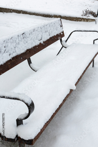 Snowed bench