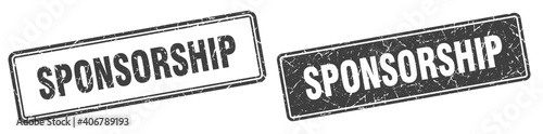 sponsorship stamp set. sponsorship square grunge sign