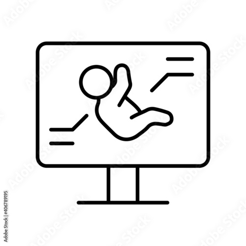 Baby ultrasound on the monitor line icon