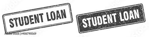 student loan stamp set. student loan square grunge sign