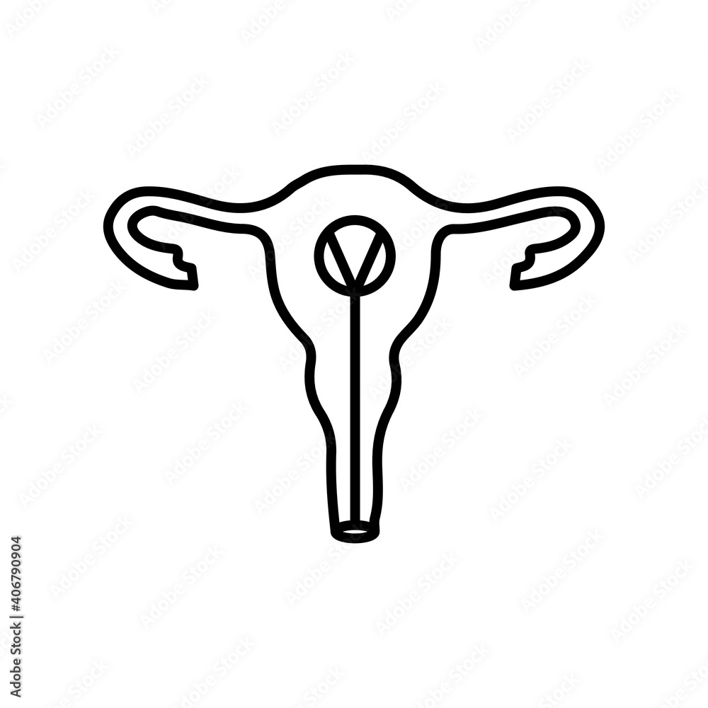 Uterus reproduction pregnancy medical line icon Uterus reproduction pregnancy medical line icon