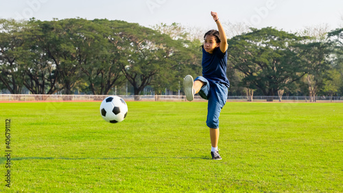 Child Girl Kick the Ball