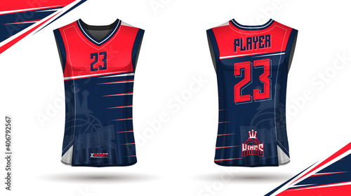 Basketball shirt design, front and back