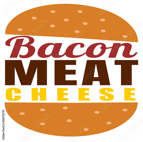 Bacon cheese burger with sesame seed bun