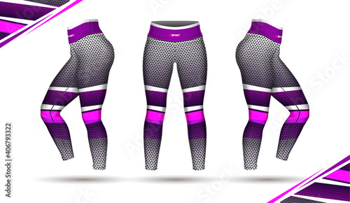 leggings pants training fashion illustration vector with mold
