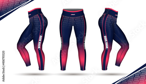 leggings pants training fashion illustration vector with mold