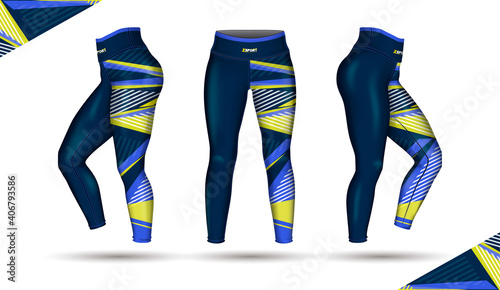 leggings pants training fashion illustration vector with mold