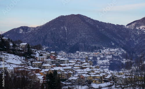 casasco d'intelvi, valle d'intelvi, tipical italian village with mountain 