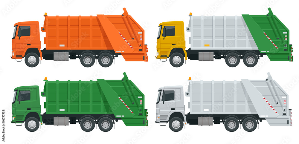 Fotografía Flat Garbage truck