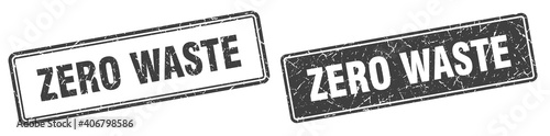 zero waste stamp set. zero waste square grunge sign