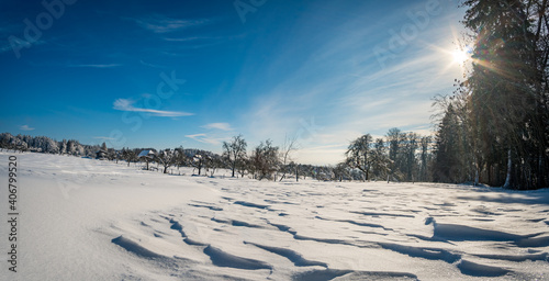 Snowshoe tour at the Gehrenberg near Lake Constance photo