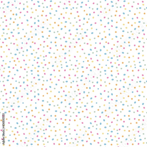 Confetti sweet candy dots love seamless pattern background in pastel colors.
