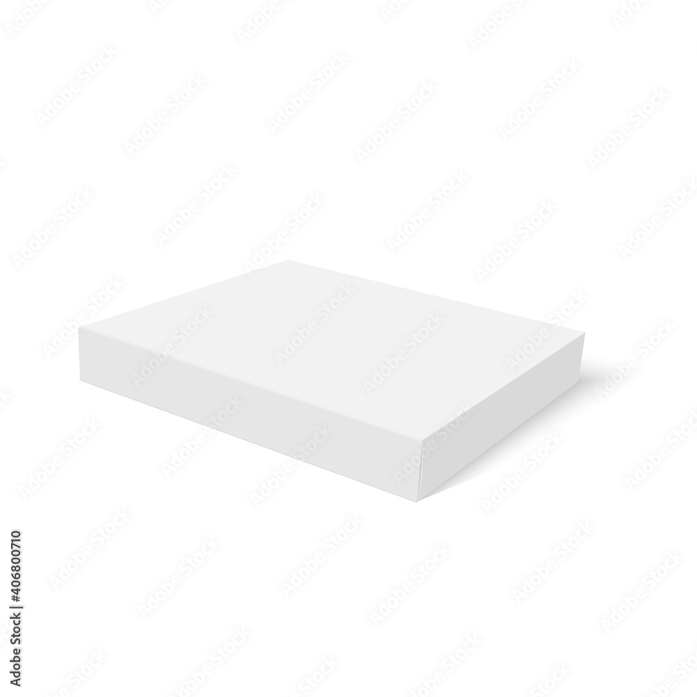 White slim paper or cardboard box package. Vector White slim paper or cardboard box package. Vector