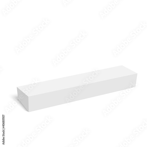 White long paper or cardboard box package. Vector © Azad Mammedli