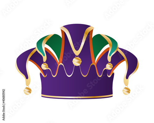 mardi gras harlequin hat vector design