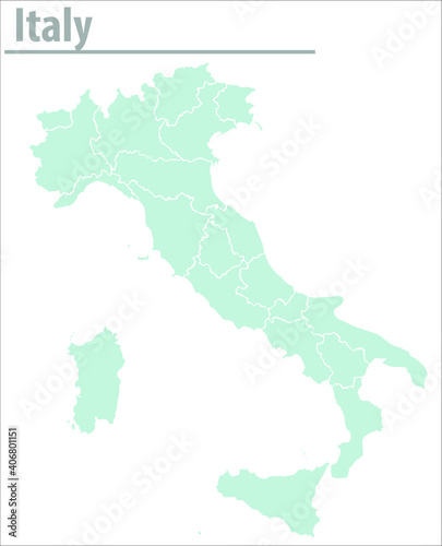 Italy map illustration vector detailed italy map with states