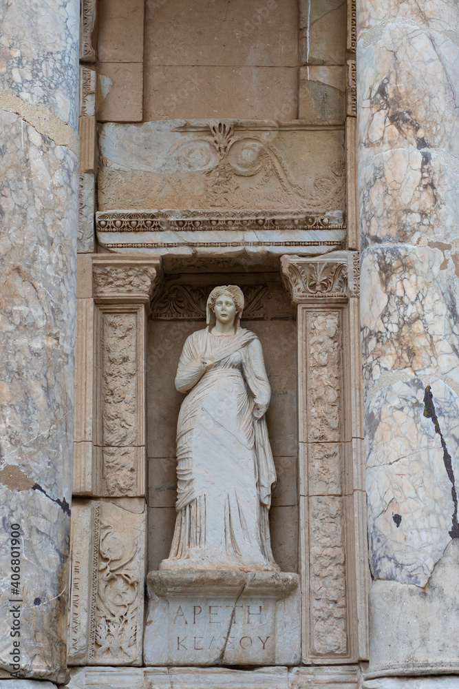 Statue on the Front of Celsus Library at Ephesus	
