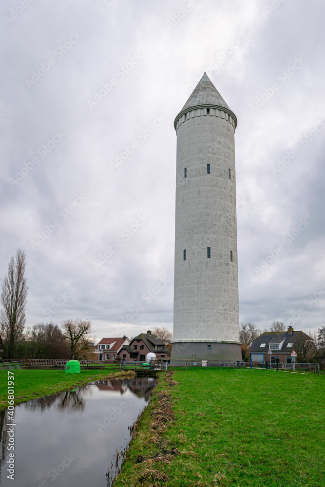 Water tower in the dutch village of De Meije, Holland.