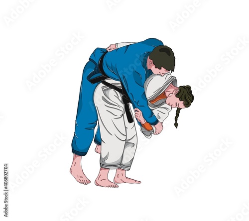 Illustration of judo technique