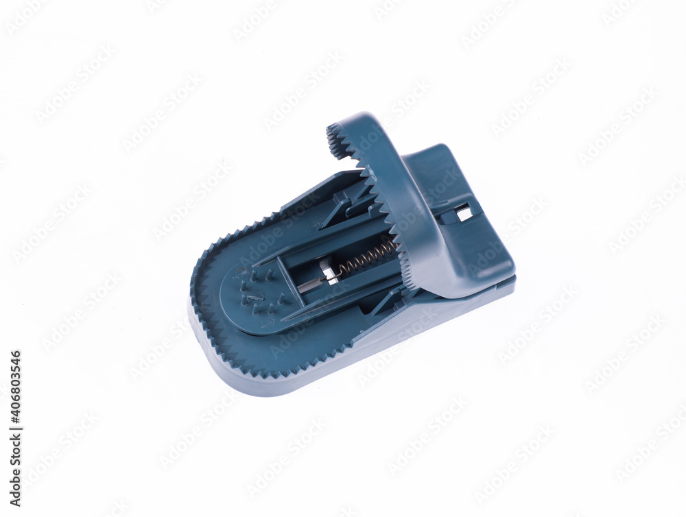 plastic mousetrap on white background plastic mousetrap on white background