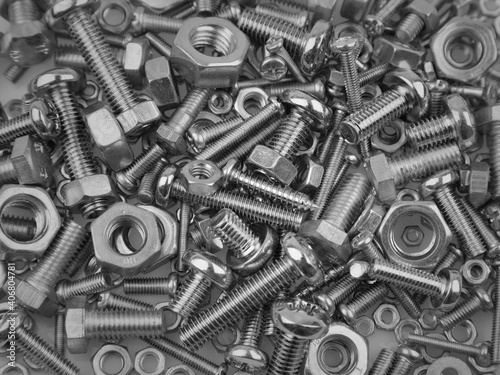 Konstfotografi Metal nuts and bolts