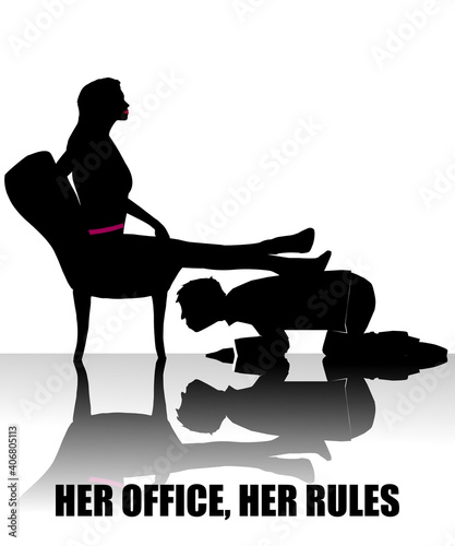 dominant lady boss - her rules, her office