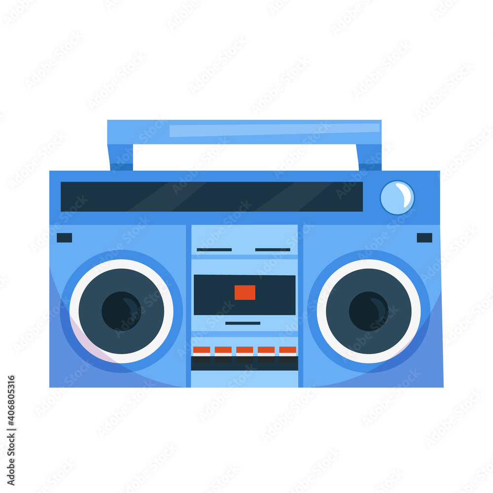 Boombox or tape recorder on white background. Vector illustration. Boombox or tape recorder on white background. Vector illustration.