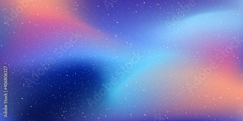 Astrology horizontal star universe background. The night with nebula in the cosmos. Milky way galaxy in the infinity space. Starry night with shiny stars in the gradient sky. Vector illustration.