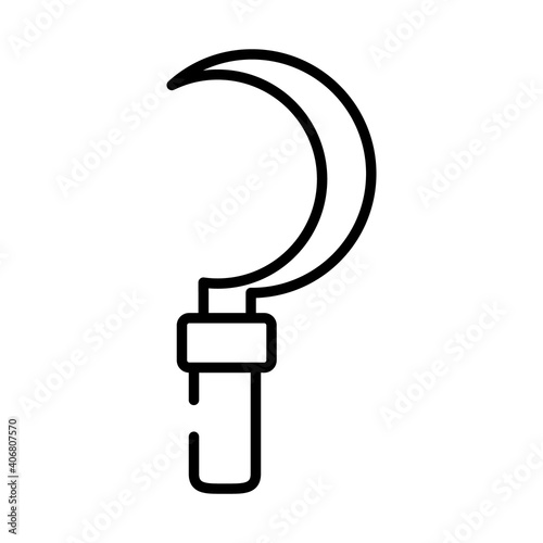 harvest sickle icon, half line style