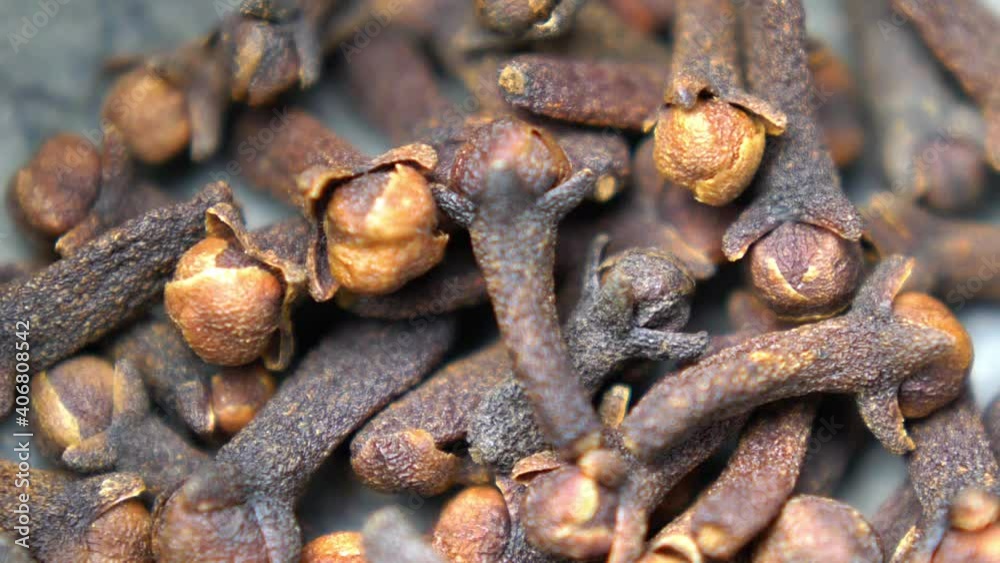Cloves Falling into Kitchen Mortar Slow Motion Cloves Falling into Kitchen Mortar Slow Motion