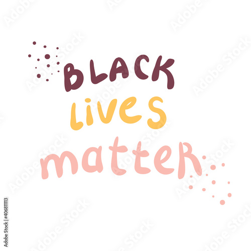 Black lives matter banner in cartoon style.