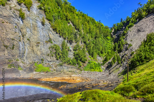 Park de la Chute-Montmorency located between the river and the cliffs (10 km east of Quebec City), it's one of provinces most spectacular sites with Montmorency falls. Quebec, Canada, North America.