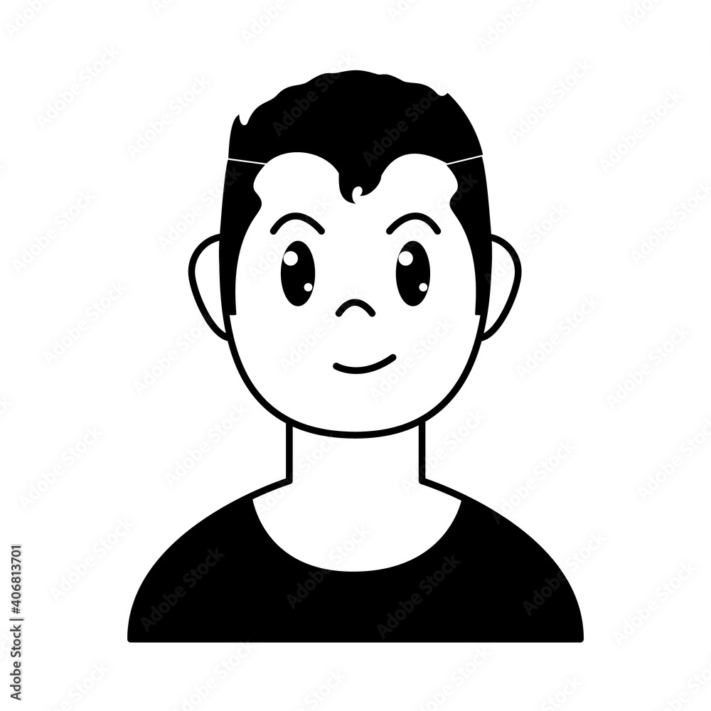 young man smiling icon, vector illustration young man smiling icon, vector illustration