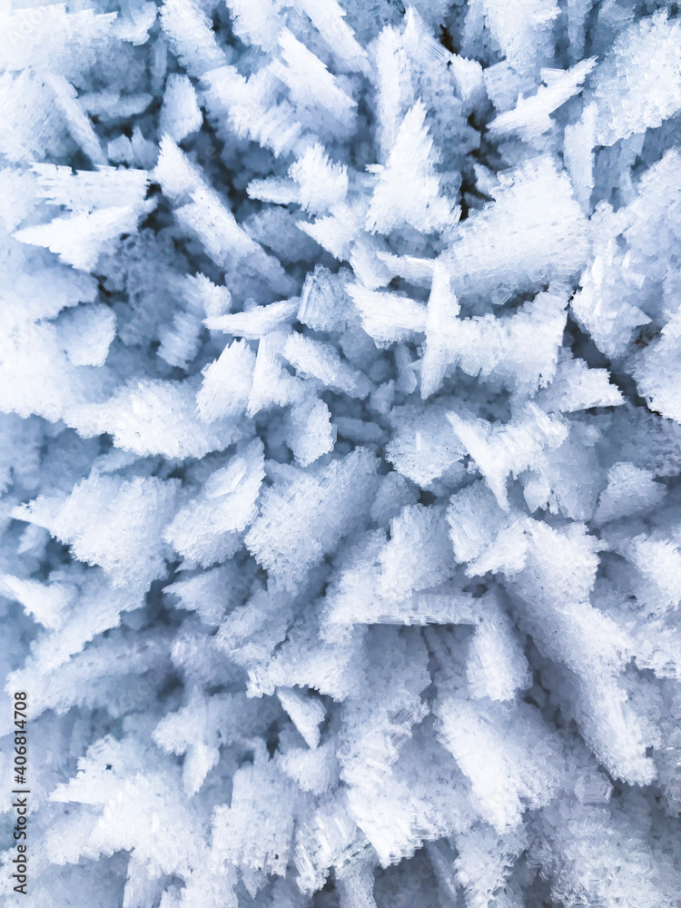 Close up macro texture of the winter ice crystals background Close up macro texture of the winter ice crystals background