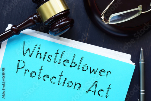 Fotografie Whistleblower protection act is shown on the conceptual photo using the text