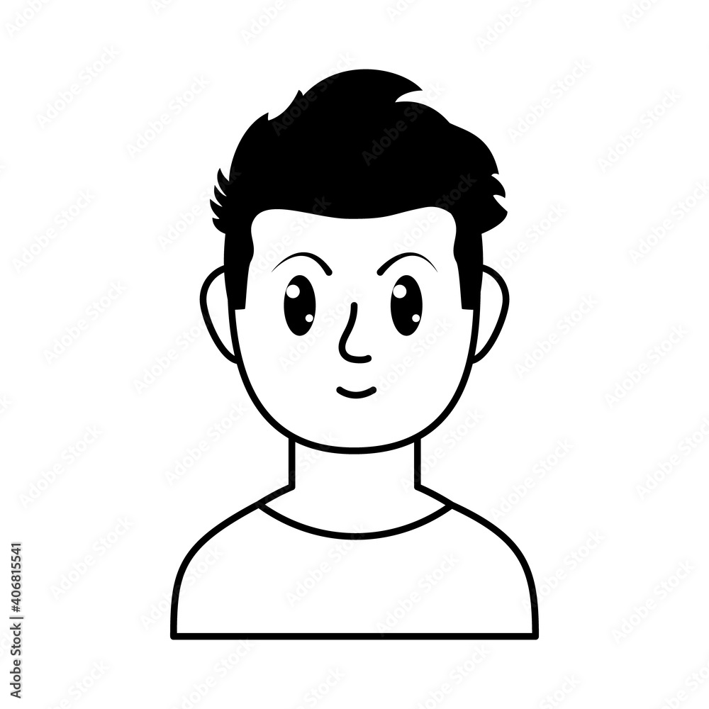 good looking man icon, vector illustration