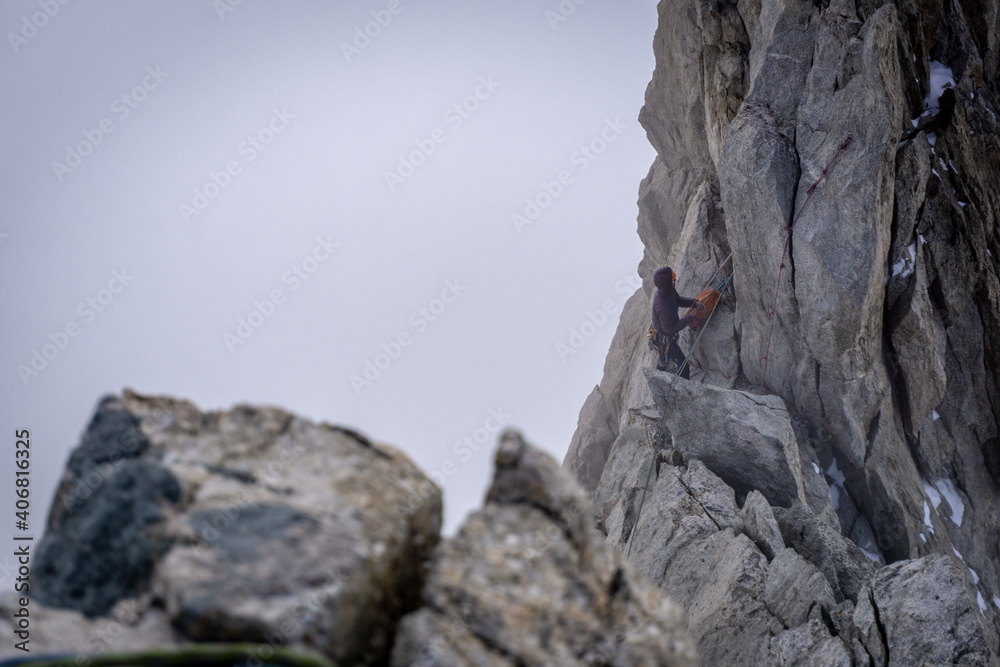 climber on a cliff