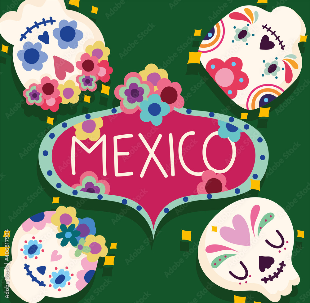 mexico day of the dead sugar skulls flowers floral decoration and celebration culture mexico day of the dead sugar skulls flowers floral decoration and celebration culture