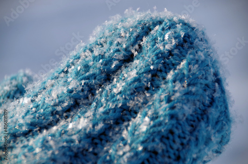 Wallpaper Mural snowflakes on a children's mitten in frosty winter weather Torontodigital.ca