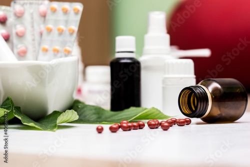 Obraz na plátně Alternative medicine herbal treatment concept