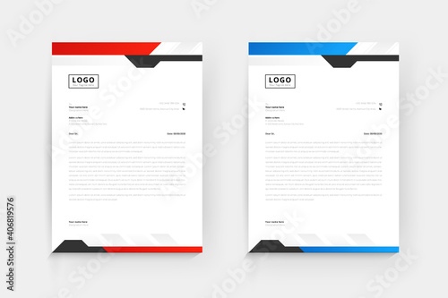 Two abstract letterhead template design for business your identity