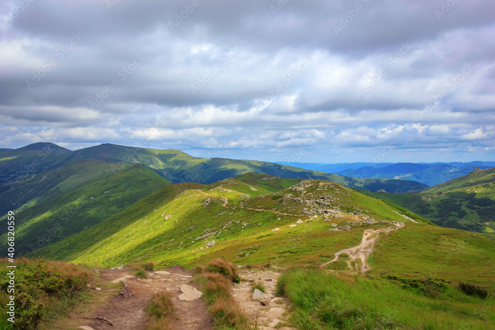 Fototapeta premium trails along the Montenegrin ridge