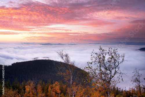 Morning at the top of Mount Yavornik