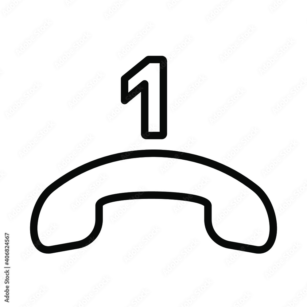 Phone icon, one missed call sign Phone icon, one missed call sign