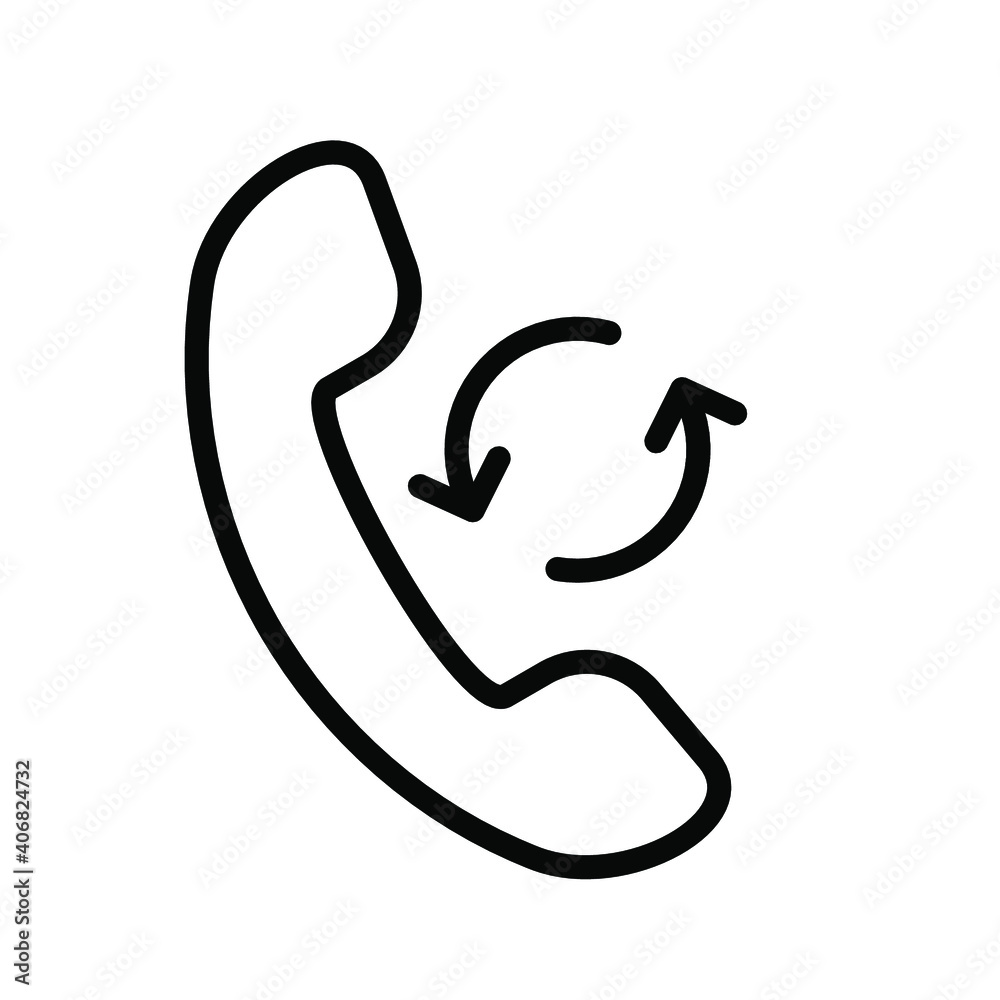 Call, handset, recall vector icon. Redial icon. Phone Processing. Repeat call icon Call, handset, recall vector icon. Redial icon. Phone Processing. Repeat call icon